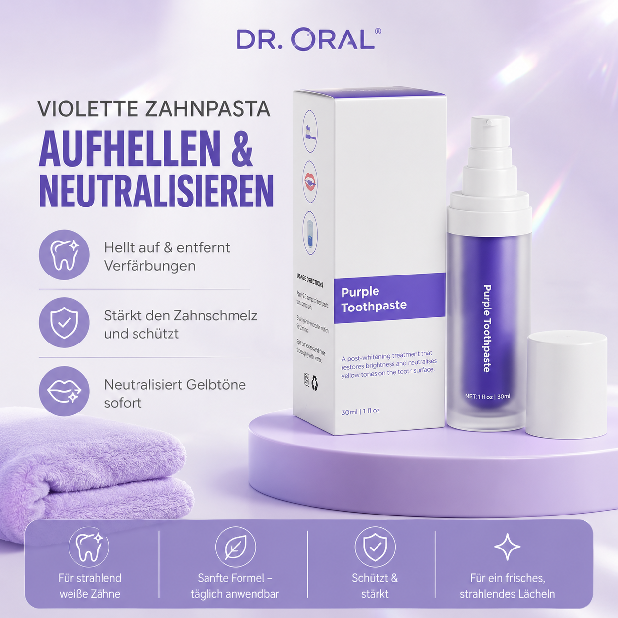 DR. ORAL™ Lila Whitening-Zahnpasta